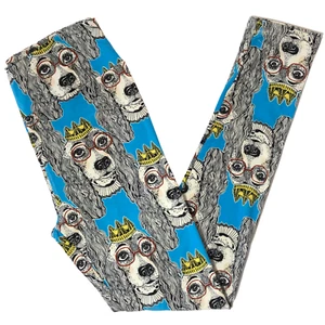LuLaRoe Leggings OS one size Cocker Spaniel dogs with glasses and crowns HTF - Picture 1 of 2