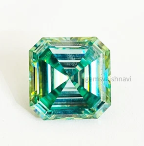 55 Ct Blue Lab Created Diamond Asscher Cut VVS1 Certified ! Jewelry Making - Picture 1 of 4