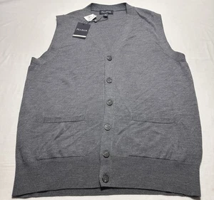 Jos A Bank Button Sweater Vest Cardigan Merino Wool Mens Small Tailored Fit NWT - Picture 1 of 10