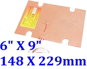 6" X 9" 148 X 229mm 24V 130W con Termistor 3M NTC 100K Placa Almohadilla Caliente JSR Calentador - Imagen 1 de 12