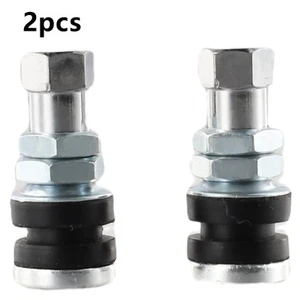 40) Silver Short Stems Tire Valve 2pcs Valve for Trailers and Motorcycles - Picture 1 of 14