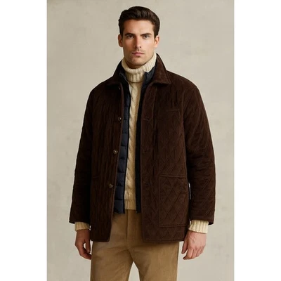 Chaqueta De Colección Lauren Ralph Lauren Talla XL Imitación Gamuza Chocolate Marrón Tareas Abrigo Foto 1 de 4