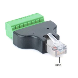 Adaptateur 8 broches pour connecteur RJ45 vers bornier à vis pour commodité utilisateur - Photo 1/6