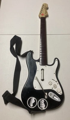 Rock Band Fender Stratocaster Guitar NWGTS2 (Black/White) Wii Untested NO DONGLE - Image 1 of 4