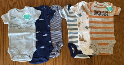 carter's Child of Mine Preemie/Premature Lot of 6 Short Sleeve Baby Soft Cotton - Image 1 of 4