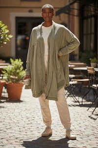 Cardigan donna We the Free by Free People oliva aperto davanti tenue - Taglia XS - Foto 1 di 1