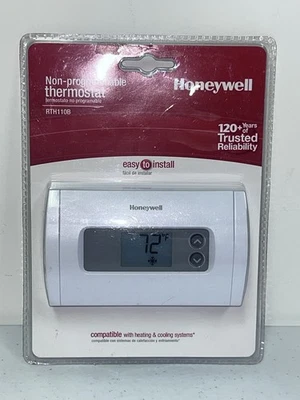 Honeywell RTH110B Horizontal Non Programmable Digital Thermostat Heating/Cooling - Image 1 of 2