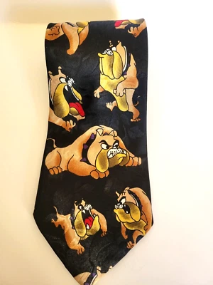 Corbata Bulldogs Vintage A. Rogers Corbata Negra con Marrón Foto 1 de 4