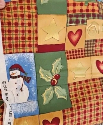 Blank Textiles 2001 Christmas Snowmen Quilt Fabric 5 & 3/4 Yds Backing? 1 Peice - Image 1 of 4