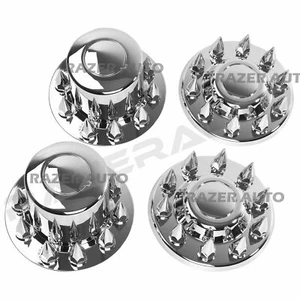 Chrome 19.5" Front+Rear Wheel Center Hub Cap 10 Lug Axle for 05-11 Dodge RAM - Picture 1 of 5