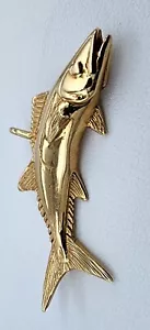 14k .585 Yellow Gold 3D Yellowfin Tuna Fish Mahi Mahi Pendant Au 23108 - Picture 1 of 10