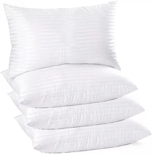 Almohada a rayas calidad hotelera rebote extra profundo relleno de fibra hueca paquete 2,4 - Imagen 1 de 14