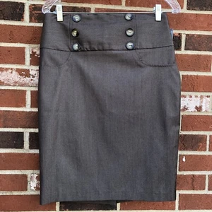 iZ Byer Caifornia Junior’s Size 11 Gray Pin Knee Length Pencil Skirt NWT - Picture 1 of 4
