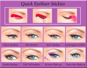 80 pcs Stickies Perfect Quick Eyeliner Template Cosmetic Eye Makeup ORIGINAL - Picture 1 of 12