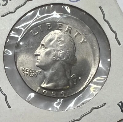 1989-P 15% Off-Center Error Washington Quarter Gem BU Uncirculated - Image 1 of 4