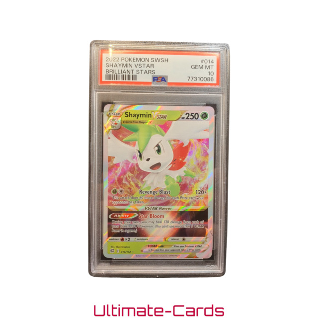 PSA 10 Gem Mint Pokemon Shaymin V Full Art Rare 152/172 Brilliant Stars  2022