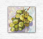 Original oil painting Kitchen fruit wall art Grapes fruit Hand painted art 6x6