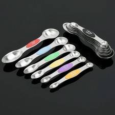 6pcs Steel Measuring Spoon Double Head Magnetic Tool Kitchen I1T8