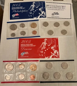 2005 U.S. Mint Set ~ 22 Coins ~ P & D Uncirculated Government Packaging OGP Nice - Picture 1 of 2