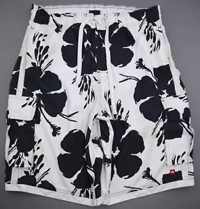 Pantalones cortos de tabla de carga Tony Hawk para hombre baúles de baño negros blancos talla M - Imagen 1 de 10