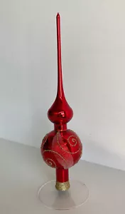 Wunderschöne Christbaumspitze Rot Glitzer 947/22 - Picture 1 of 4