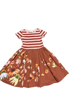 Molo Stripe Top Floral Bottom Dress Size 122/128 - Picture 1 of 1