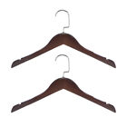 2pcs C24 Non-Slip Retro Wooden Clothes Hangers with Soft Stripes 400mm Length