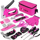 33pcs Pink Staple Gun Tool Set With 3 In 1 Upholstery Staple Gun For Wood Heavy 