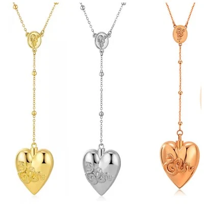 Collar Alijo Estilo Lana Del Rey Corazón Rosario Con Acero Inoxidable San Valentín Foto 1 de 4