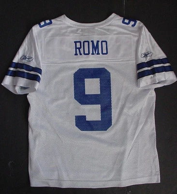 Camiseta De Colección Nueva Con Etiquetas Tony Romo 9 Para Mujer Talla 2XL Dallas Cowboys REEBOK Blanco Azul Malla Foto 1 de 4