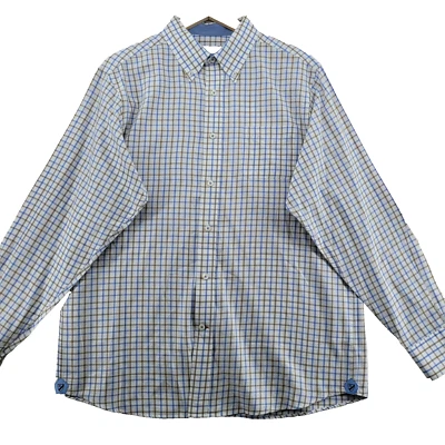 Daniel Crémieux Collection Men's Size L Ivory Check Cotton Classic Casual Shirt - Image 1 of 4