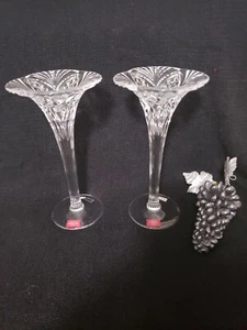 CRISTAL D'ARQUES 24% Lead Crystal 8" Candlesticks Holders Set of 2 - Picture 1 of 11