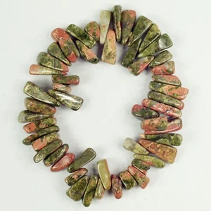 polished red green unakite jasper chunky stretch bracelet 8” 49 g - Picture 1 of 11