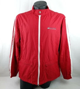Chaqueta cortavientos Tommy Hilfiger talla grande para hombre división de atletismo roja cremallera completa - Imagen 1 de 12