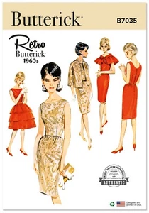 Butterick Retro Pattern 1960s Misses Dress, Jacket, Capelet Overskirt B7035 4~22 - Picture 1 of 15