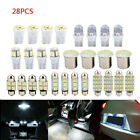 28 Pcs/Set T10 Car Interior Accessories LED Light Bulbs License Plate Lamp
