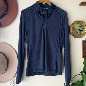 RHÔNE polartec Quarter Zip Pullover blue Mens SIZE SMALL outdoor camping hiking - Picture 1 of 8
