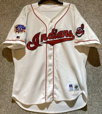 Russell Athletic Diamond Collection Cleveland Indians Brian Giles Game Jersey 48 - Image 1 of 4
