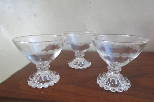 3 Anchor Hocking Boopie AHC2 Etched Champagne/Sherbet Glasses Clear - Picture 1 of 1