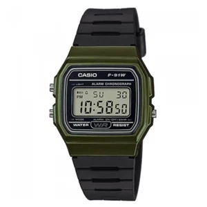 CASIO F-91WM-3ADF OROLOGIO UOMO DONNA DIGITALE NERO VERDE SILICONE SOTTOCOSTO - Foto 1 di 6
