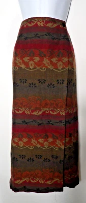 Dressbarn Woman Maxi Skirt 12 Tapestry Carpet Wrap Skirt Artsy Boho Vtg Floral - Изображение 1 из 4