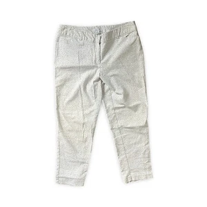 Liz Claiborne Emma Size 14 Ankle Length Mid-Rise White Animal Print Pants - Picture 1 of 8
