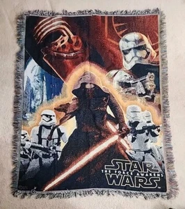 Disney Star Wars The Force Awakens Holiday Woven Tapestry Blanket Throw 40"x 60" - Picture 1 of 3