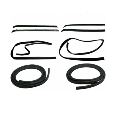 LH + RH Front Door Window Run Channel Sweep Weatherstrip Molding For Chevy GMC - Image 1 of 4