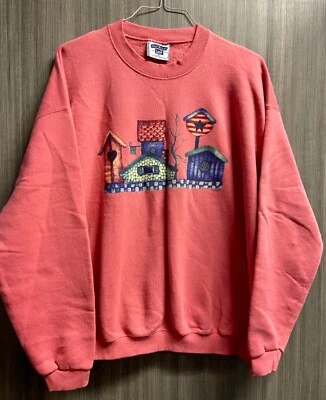 Suéter Lee Heavy Weight Vintage Talla XL Mujer Coral Foto 1 de 3
