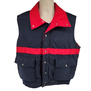 Sears Blue Red Full Zip & Snap Men's Vintage Vest Size L - Picture 1 of 12