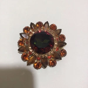 Vintage Juliana Delizza & Elster Rhinestone Floral Brooch - Picture 1 of 8