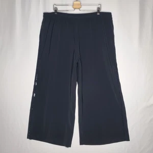 Ulla Popken pantalone abito gamba larga donna 24/26 nero full fit cucito righe laterali - Foto 1 di 9