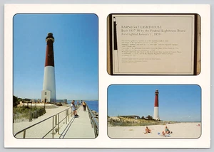 Postal saludos desde Barnegat Lighthouse Long Beach Island Nueva Jersey - Imagen 1 de 2