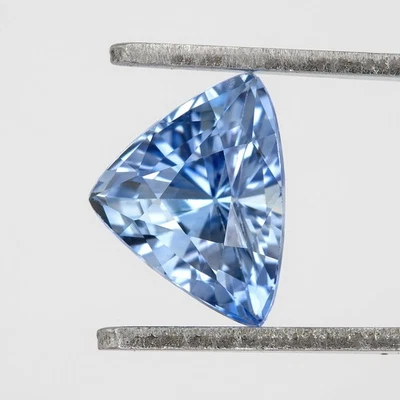 Natural Cornflower Blue Sapphire 1.26ct Trillion 6.5x6.0mm Ceylon Eye Clean - Image 1 of 4